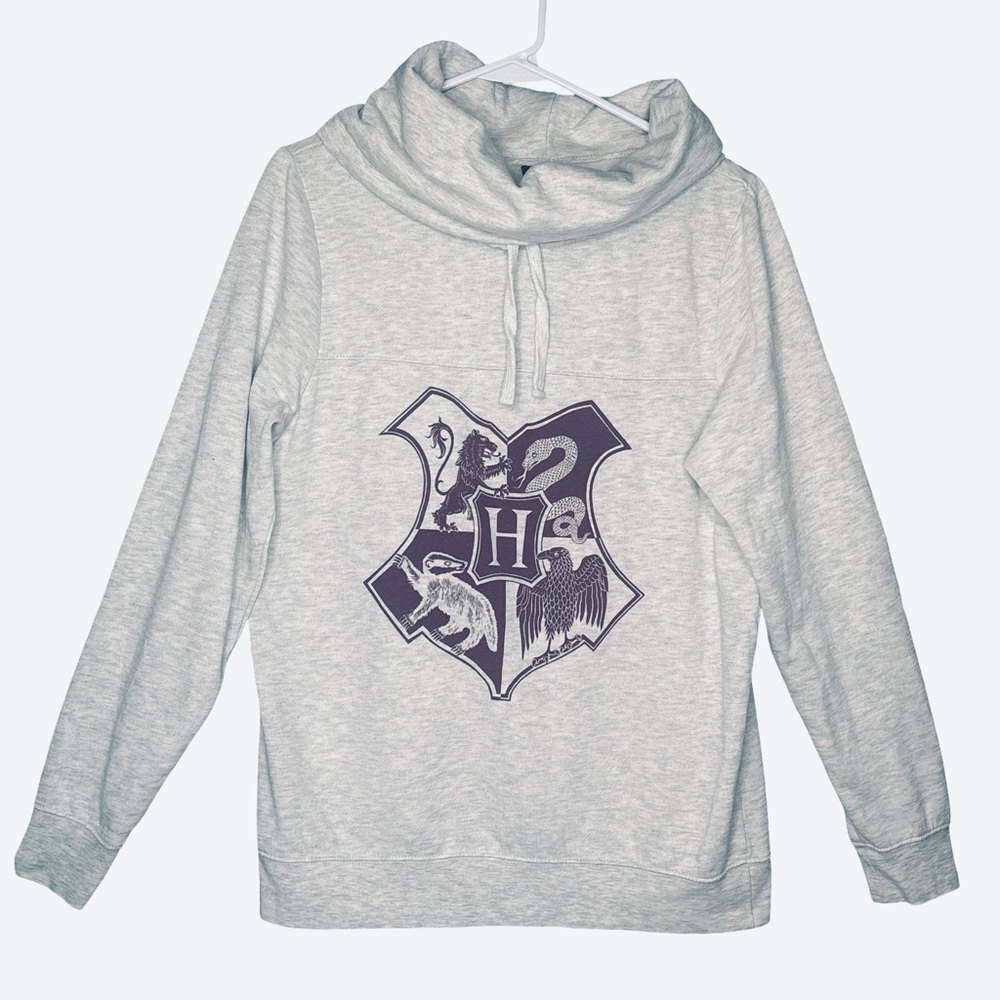 Harry Potter Gray Hoodie - Hogwarts Crest Unisex Large
